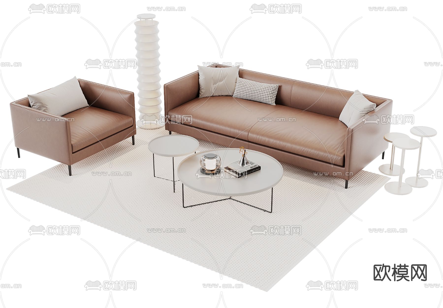 沙发组合su模型下载（渲染图1）