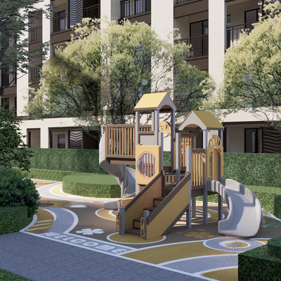  现代儿童活动场地su模型 