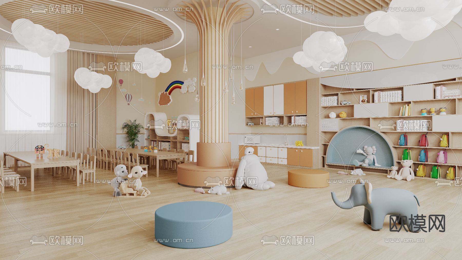 幼儿园教室 培训机构3d模型下载