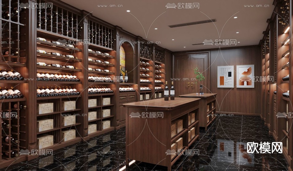 红酒酒窖 品酒室3d模型下载(渲染图1)