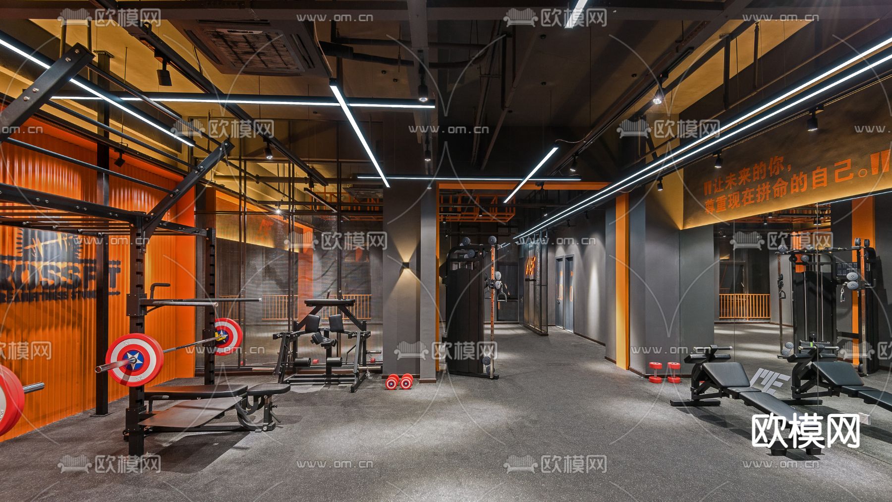 工业风健身房su模型下载（渲染图3）