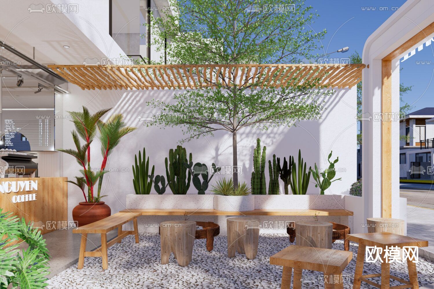 地中海咖啡厅su模型下载（渲染图6）
