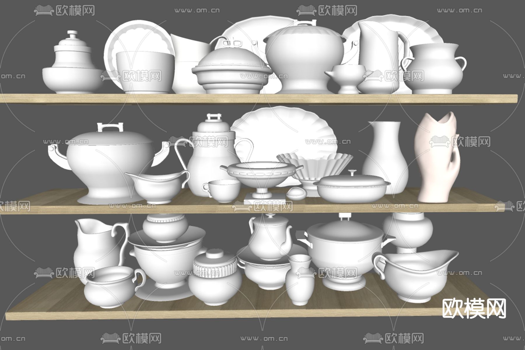 简欧餐具su模型