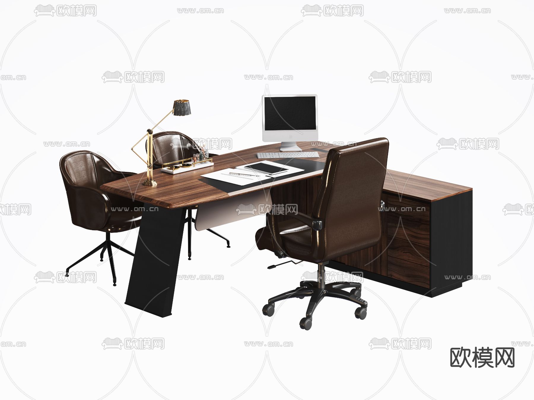 办公桌椅3d模型下载