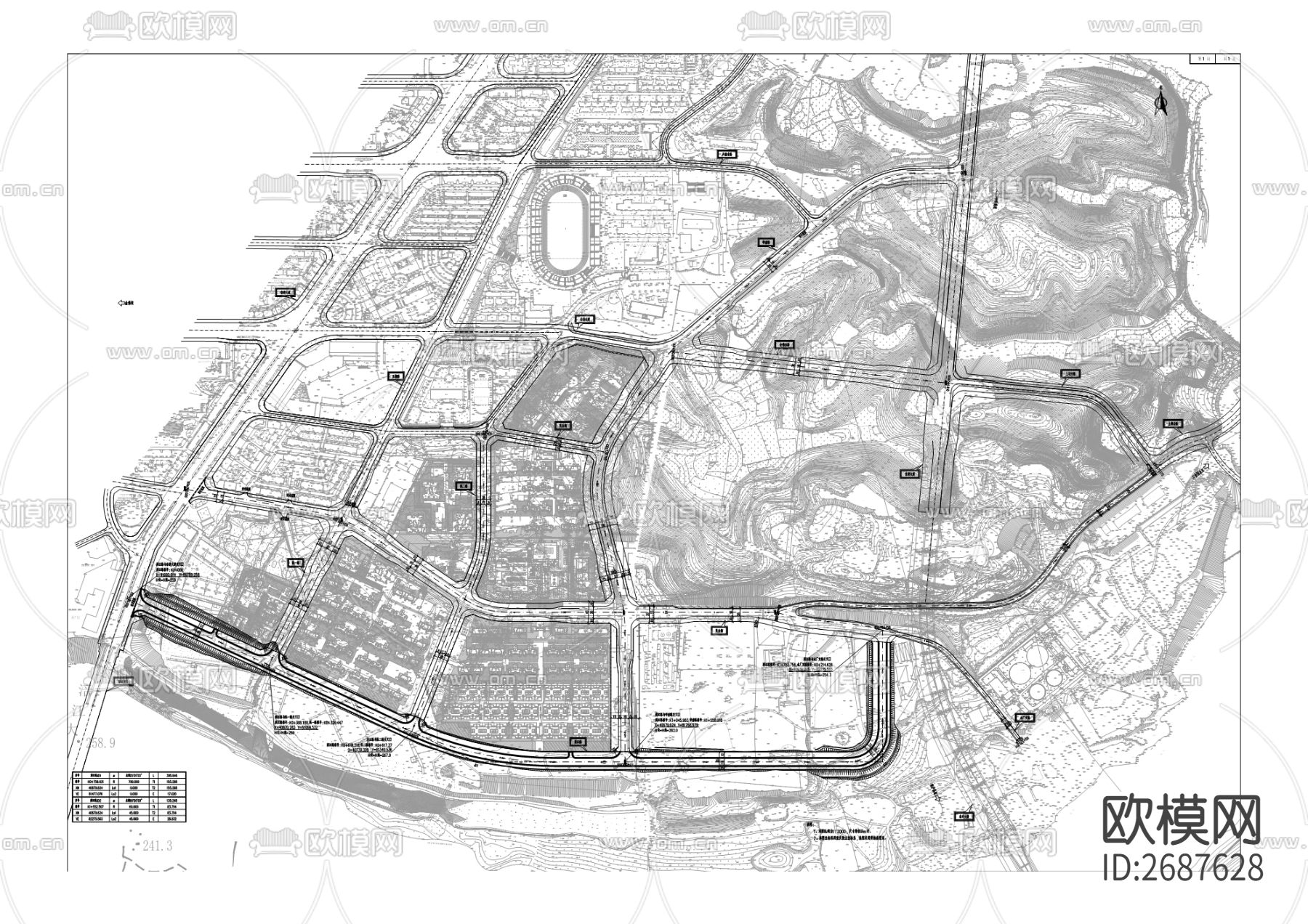 两桥片区滨江路建设项目cad施工图下载（渲染图2）