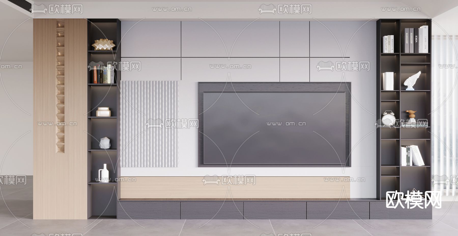 电视背景3d模型下载