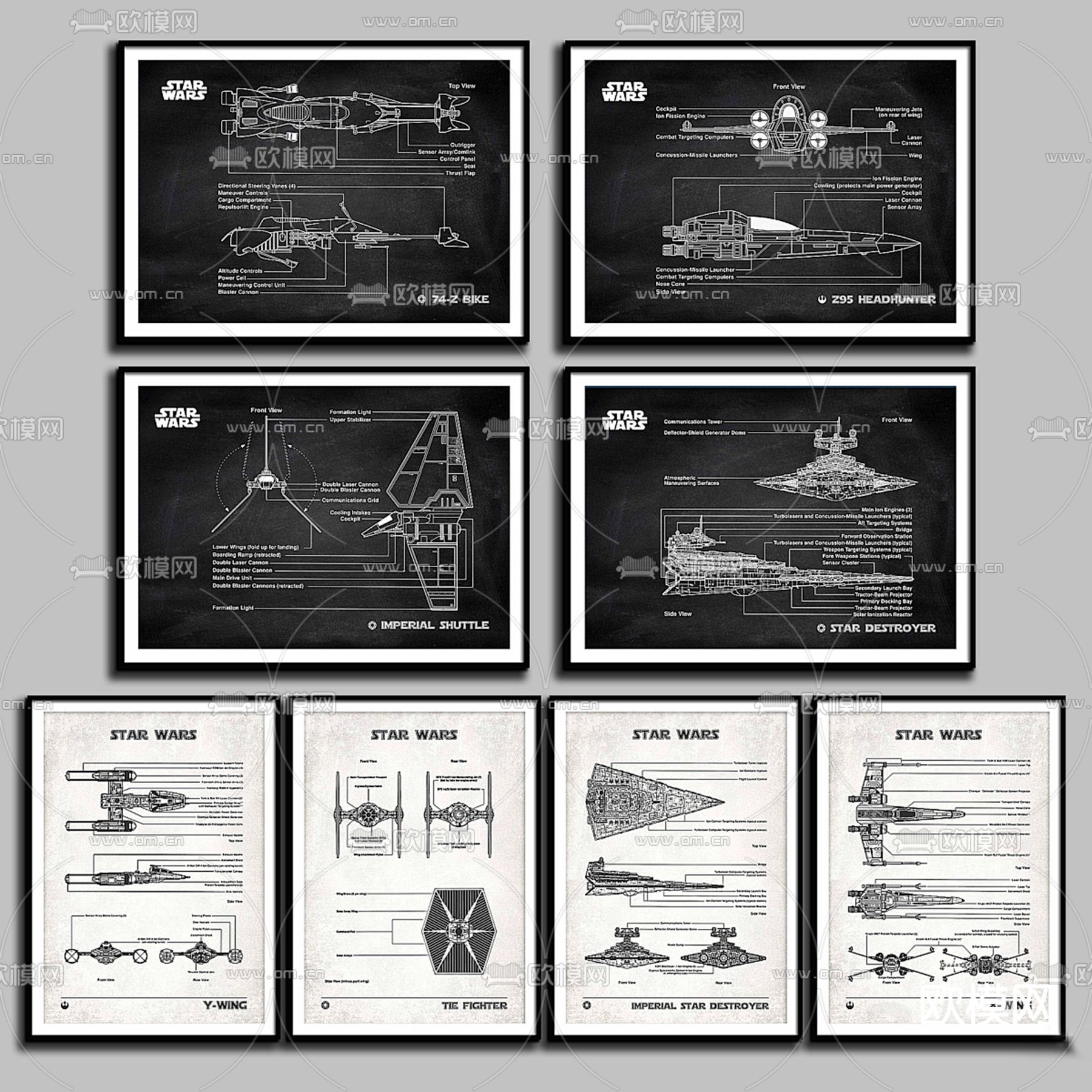装饰画 建筑画 挂画3d模型下载