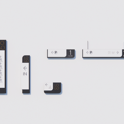  导视系统 商场导视 导视牌su模型 