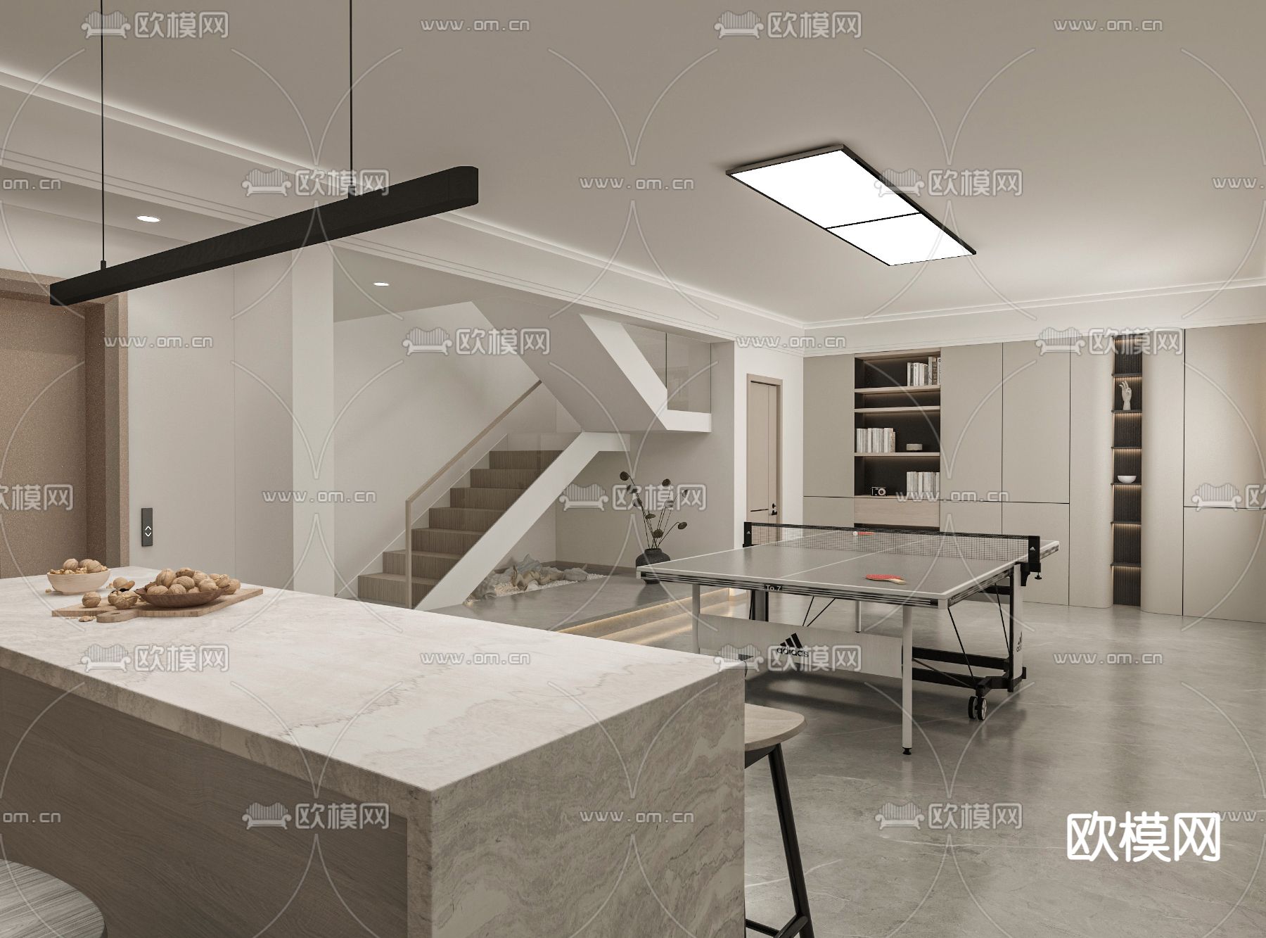 乒乓球桌3d模型下载（渲染图4）