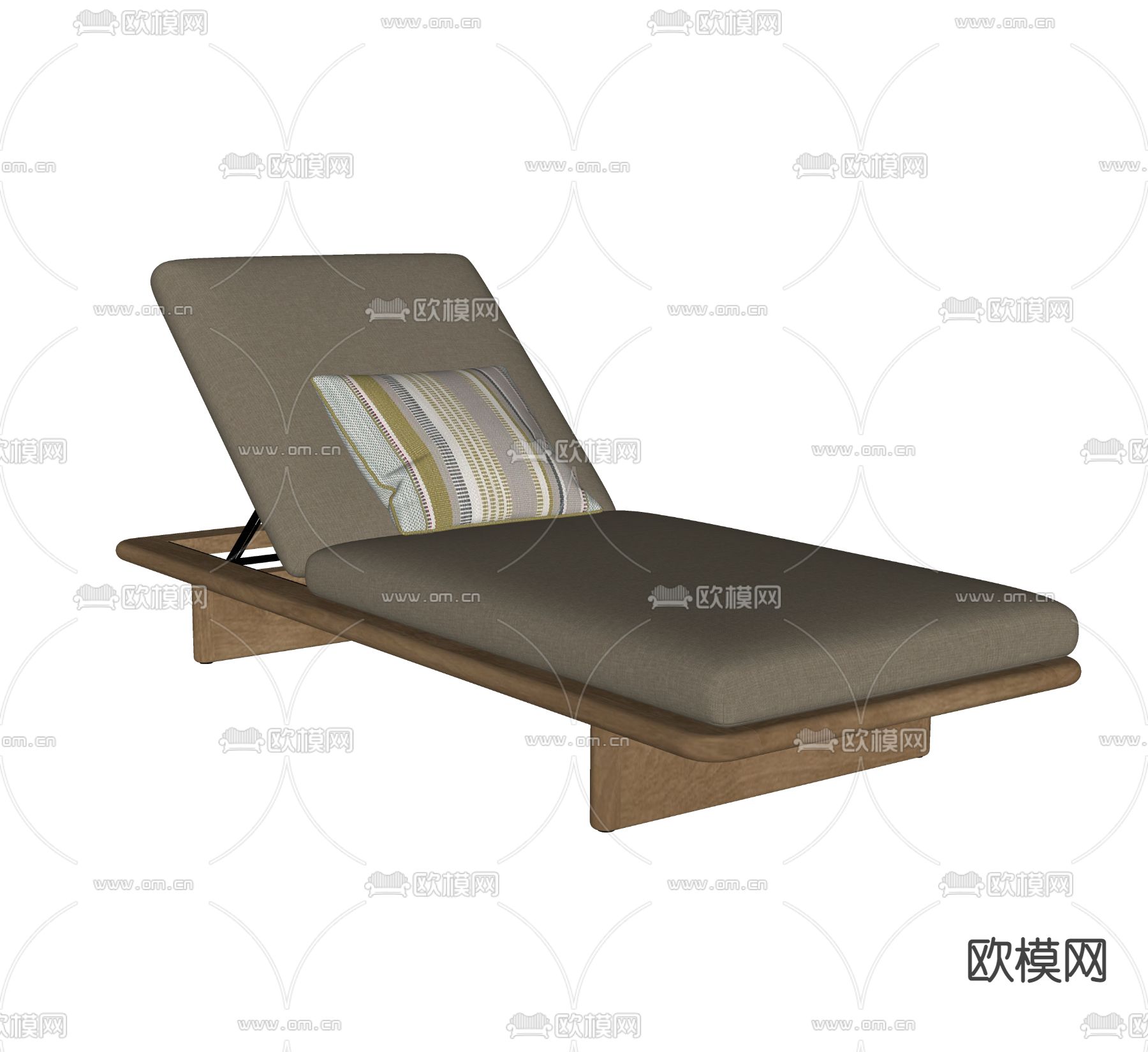 Minotti  户外躺椅su模型下载（渲染图2）