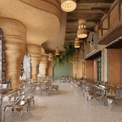  伊斯兰清真回族餐厅su模型 