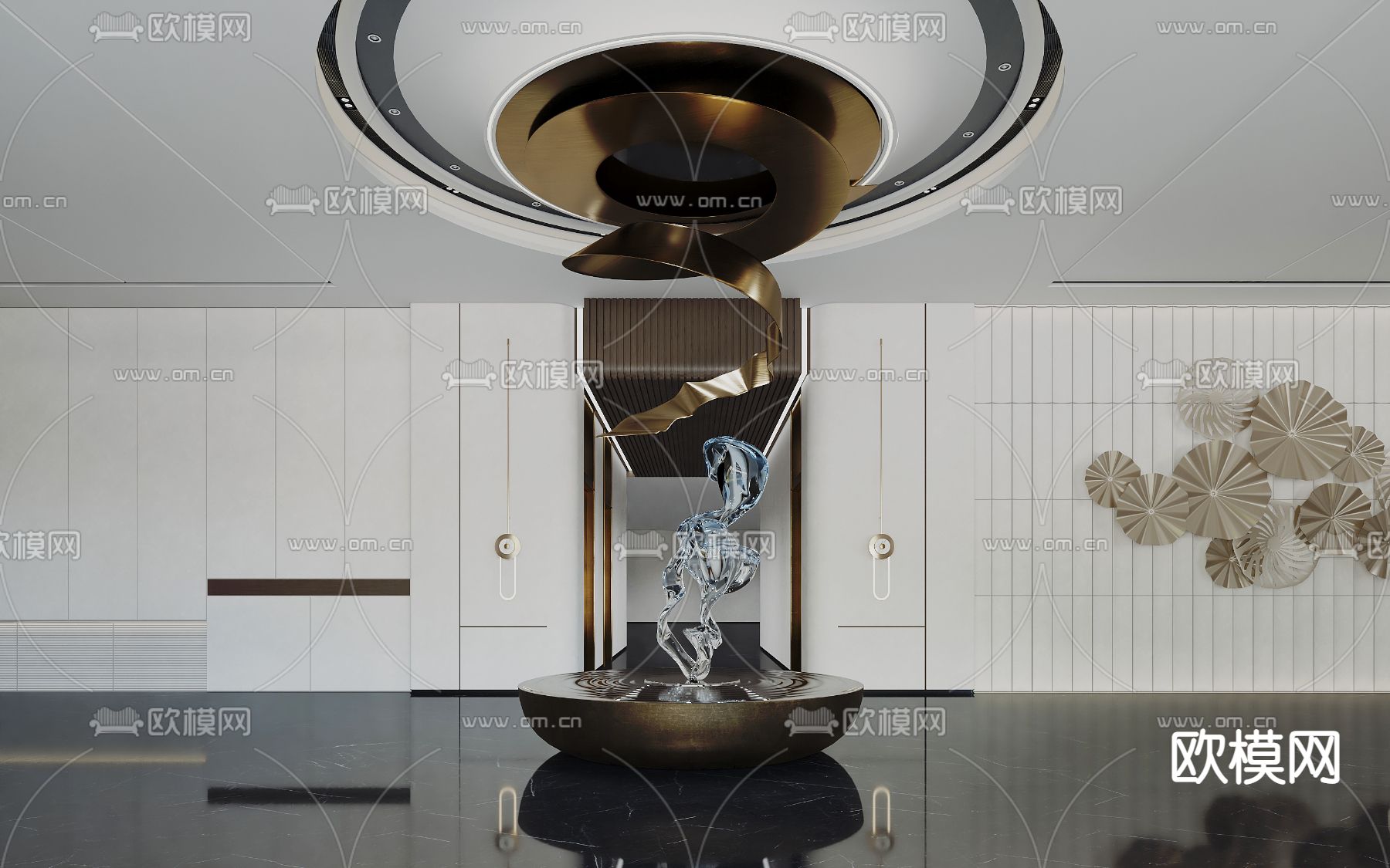 办公楼大堂 写字楼3d模型下载（渲染图3）