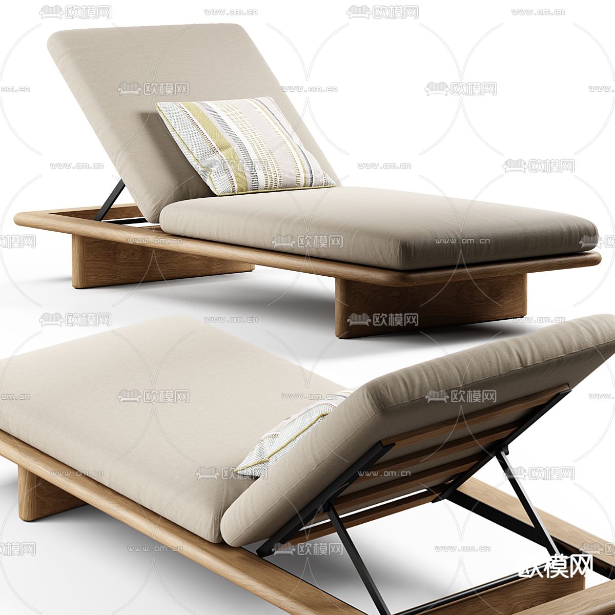 Minotti  户外躺椅su模型下载（渲染图1）