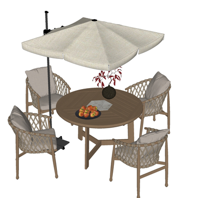 户外桌椅su模型