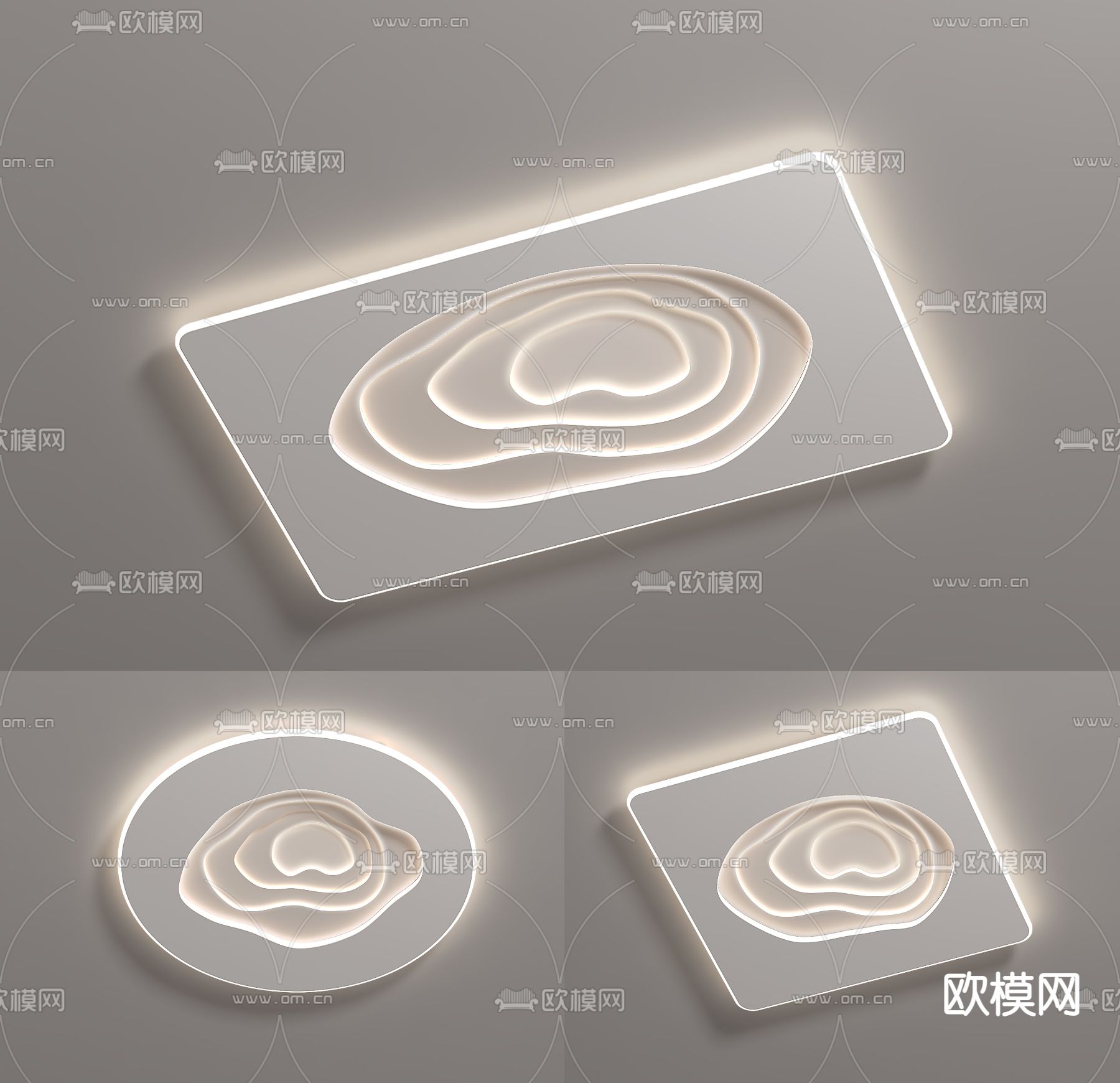 吸顶灯su模型下载（渲染图1）