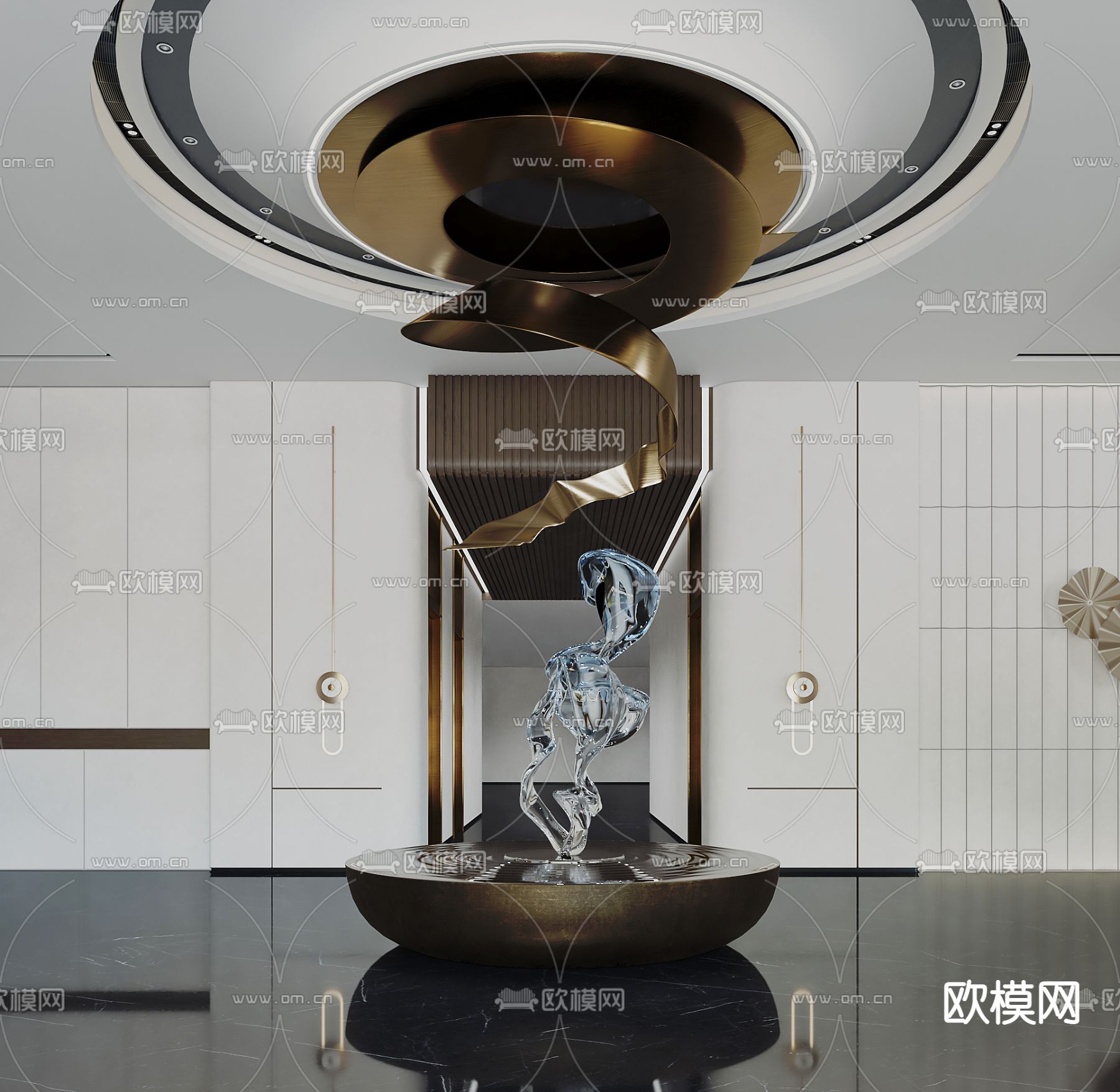 办公楼大堂 写字楼3d模型下载（渲染图4）