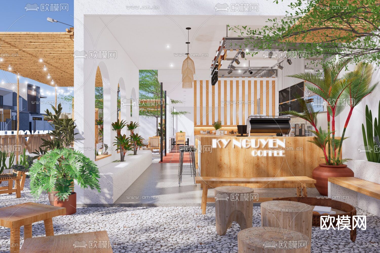 地中海咖啡厅su模型下载（渲染图4）
