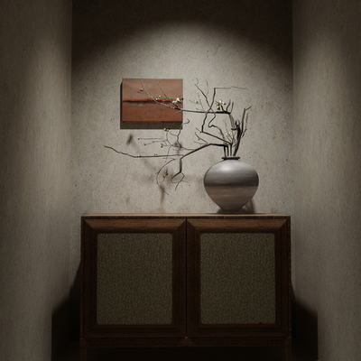  侘寂风陶瓷 器皿 陶罐su模型 