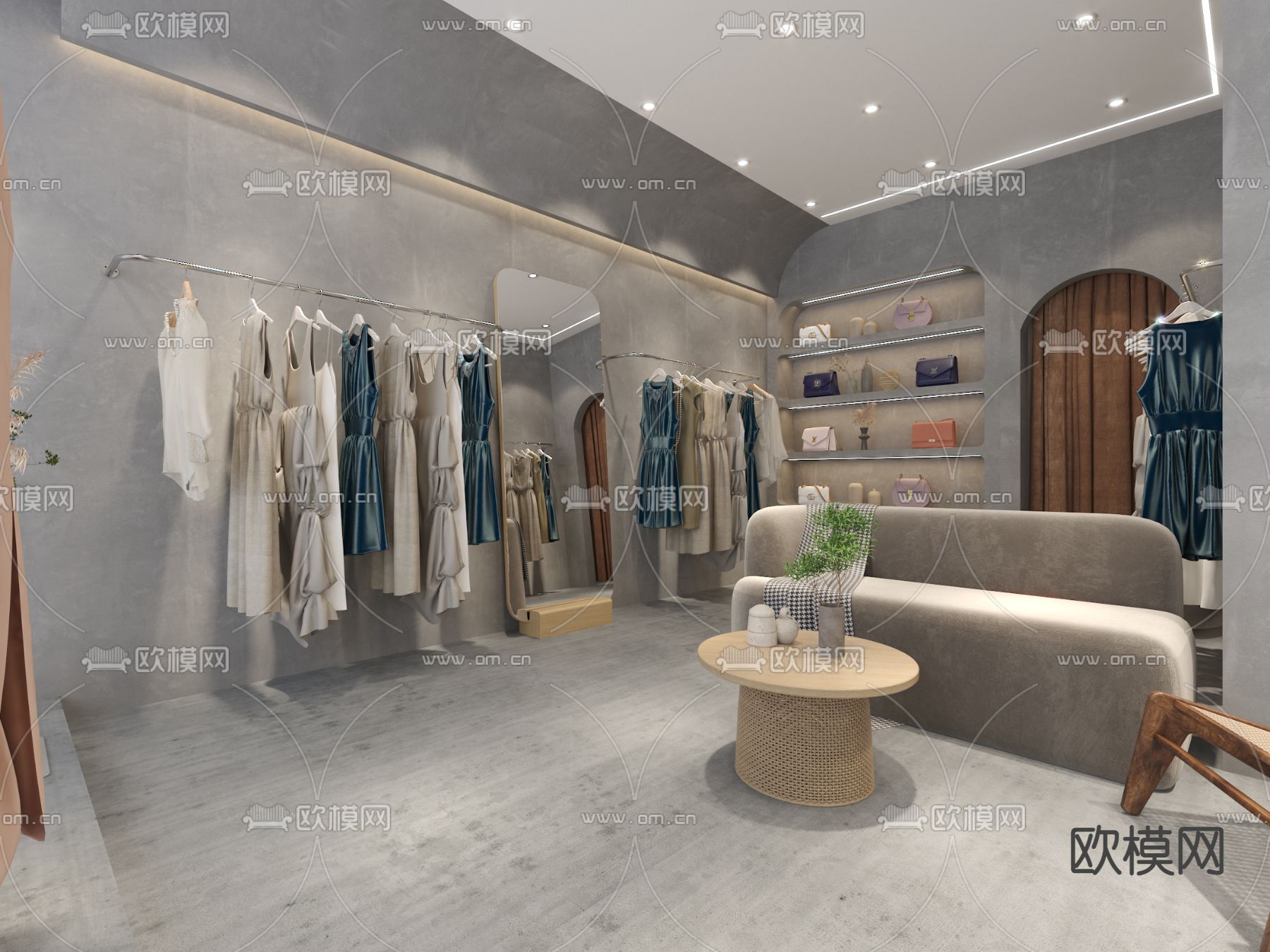 现代服装店3d模型下载（渲染图3）