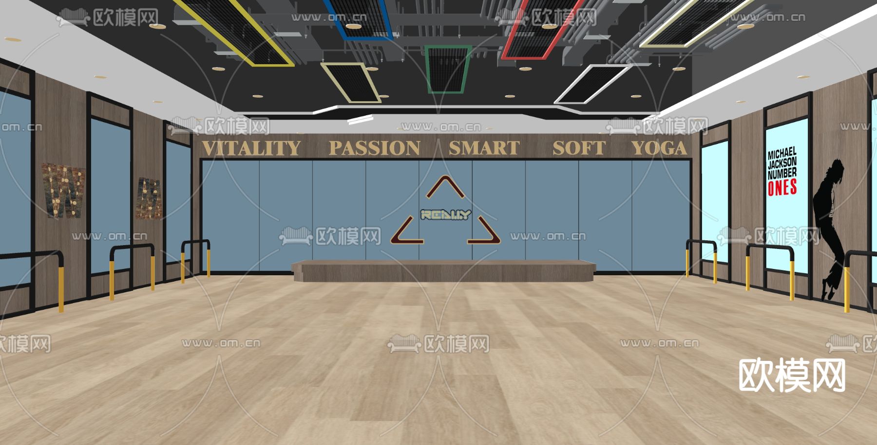 工业风健身房su模型下载（渲染图2）
