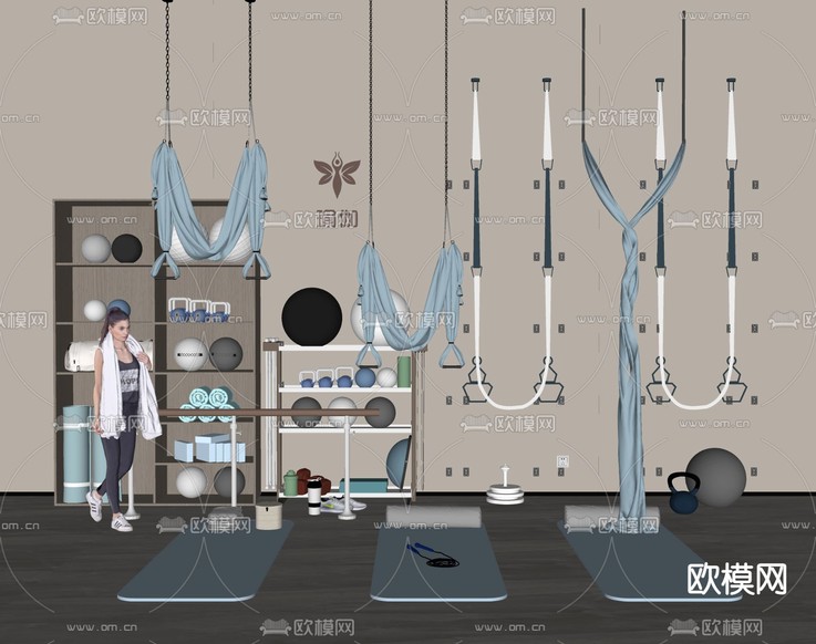 瑜伽设备 瑜伽垫su模型下载(渲染图2)