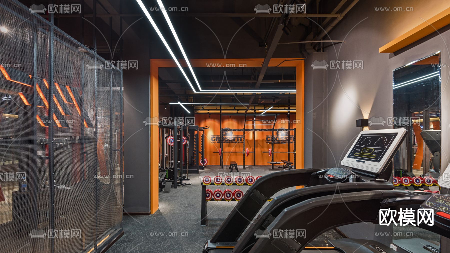 工业风健身房su模型下载（渲染图2）