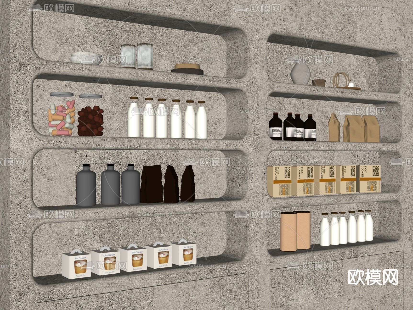 侘寂风食品食材su模型下载（渲染图2）