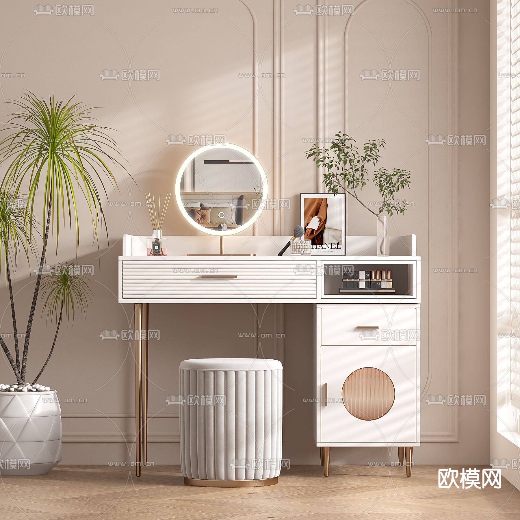 梳妆台3d模型下载