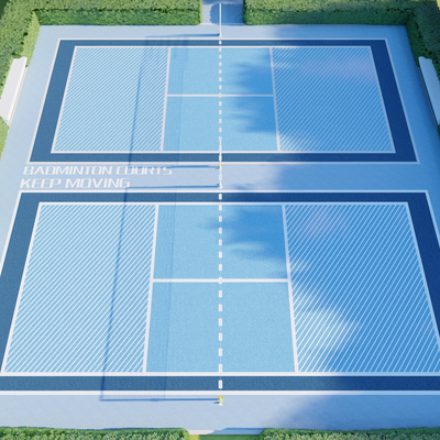  羽毛球场su模型 