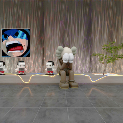  现代水波洗墙灯su模型 