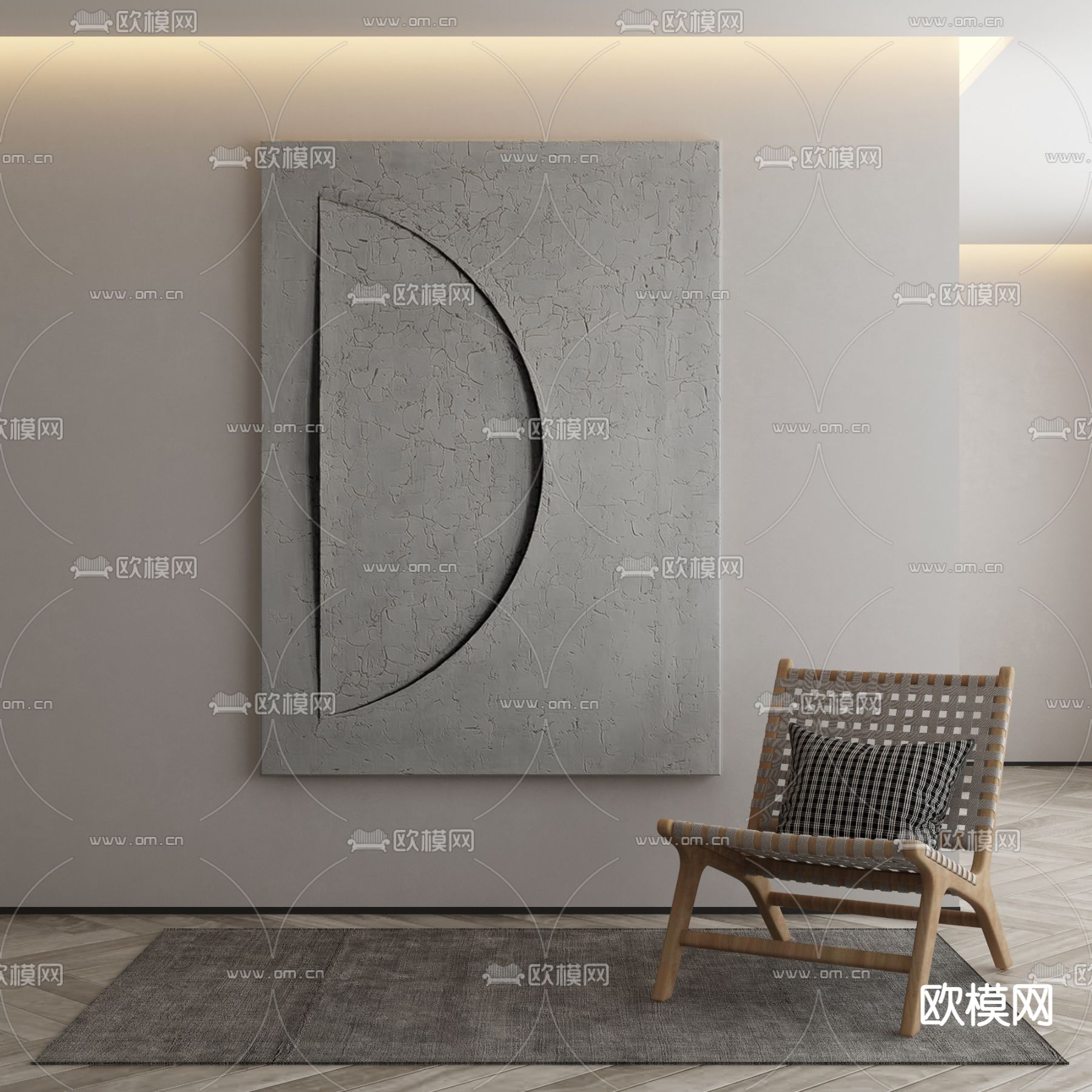 侘寂装饰画 立体画 挂画3d模型下载