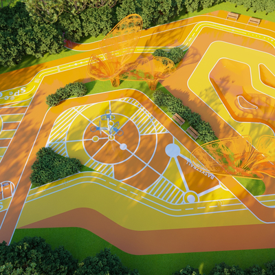 现代运动公园su模型