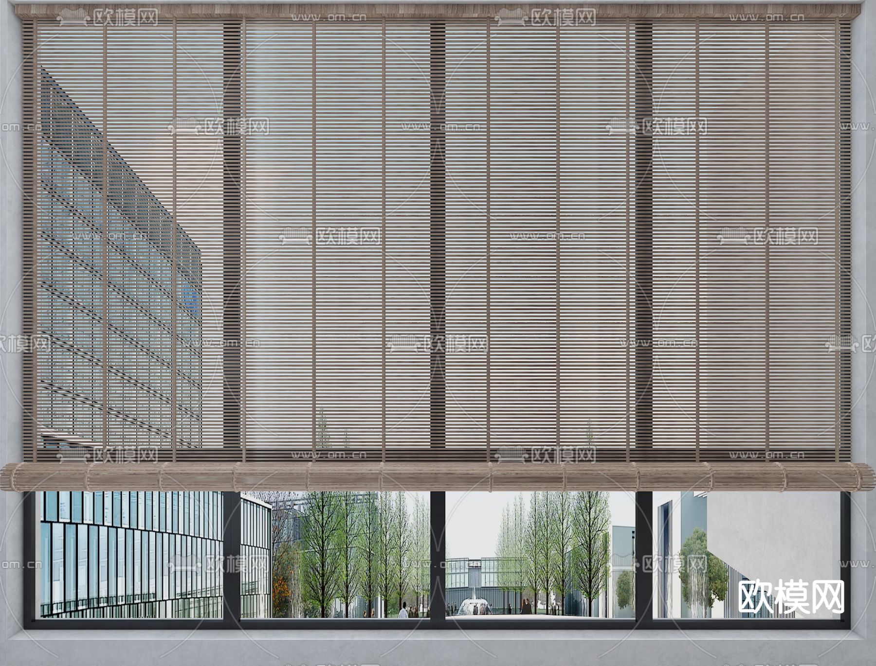 中式卷帘3d模型下载