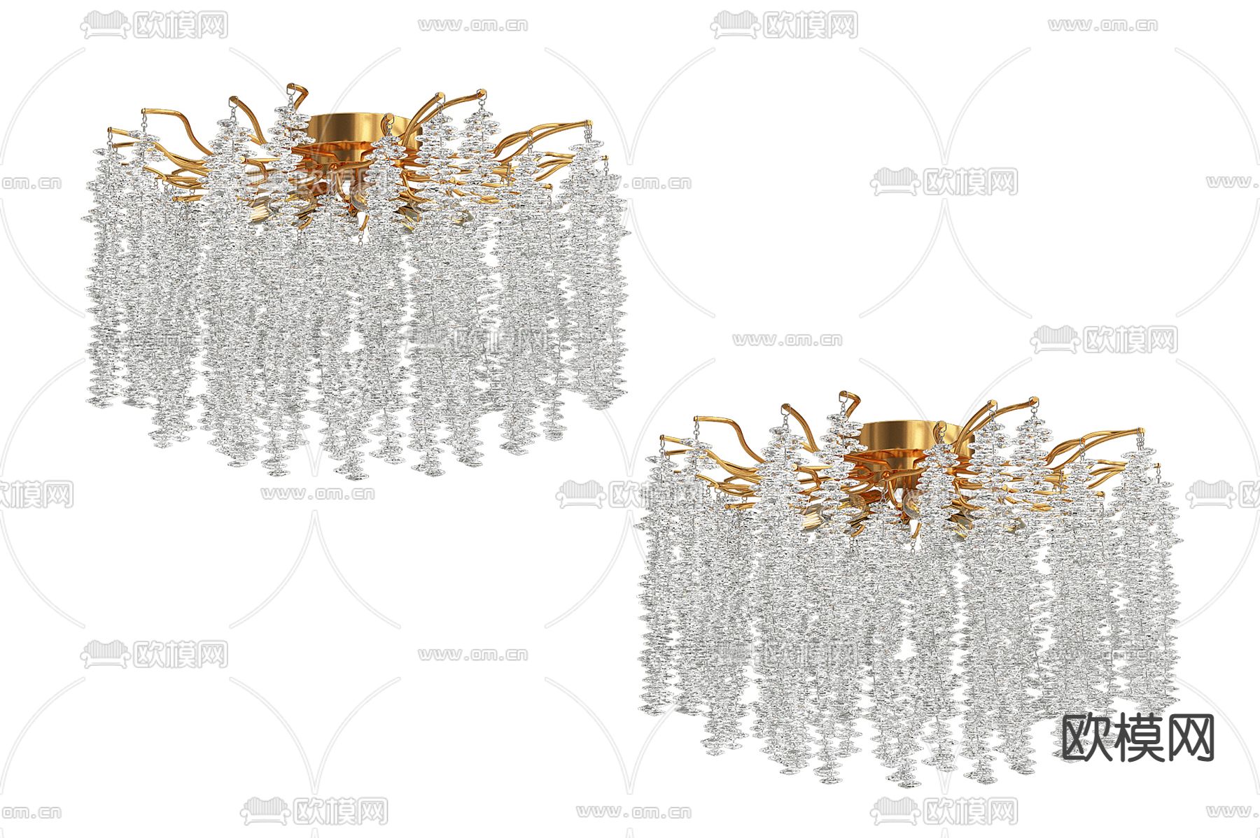 轻奢水晶吊灯3d模型下载