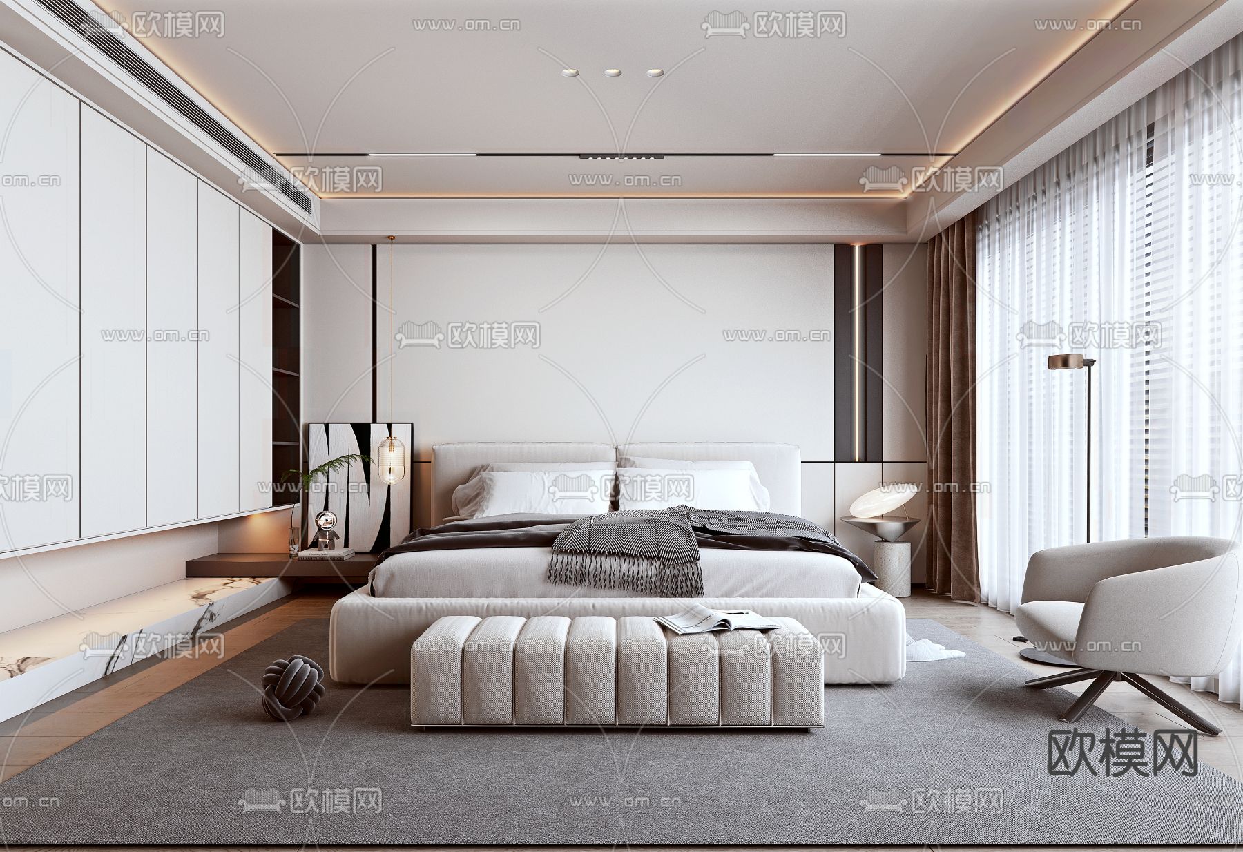 卧室 主人房3d模型下载