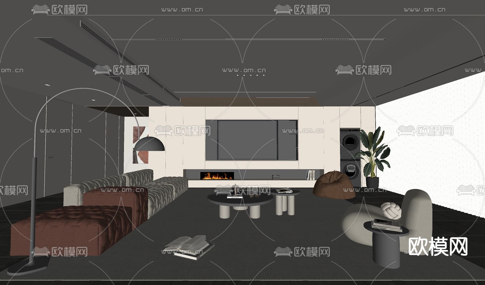 现代客厅su模型