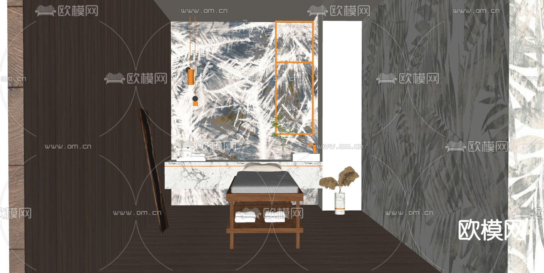 现代美容院护理室su模型下载（渲染图2）