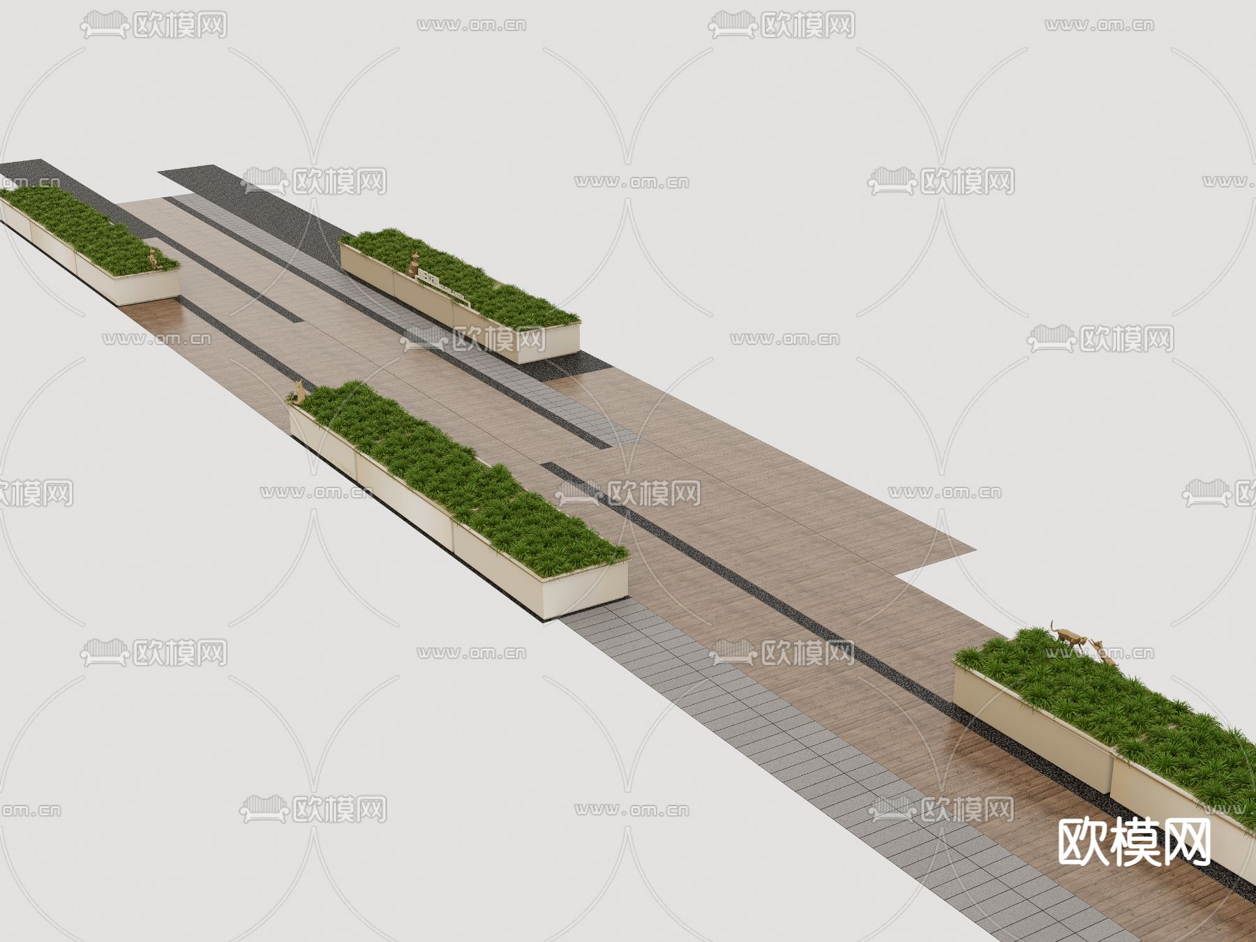 树池花池花箱su模型下载（渲染图2）