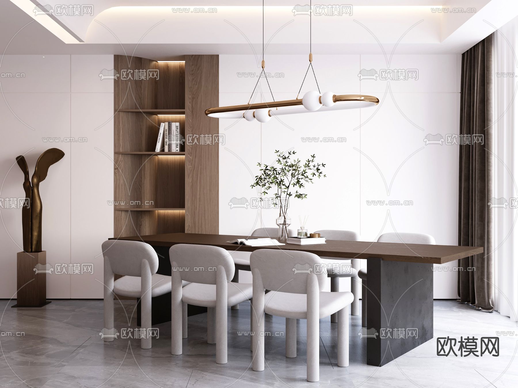 现代餐桌椅3d模型下载