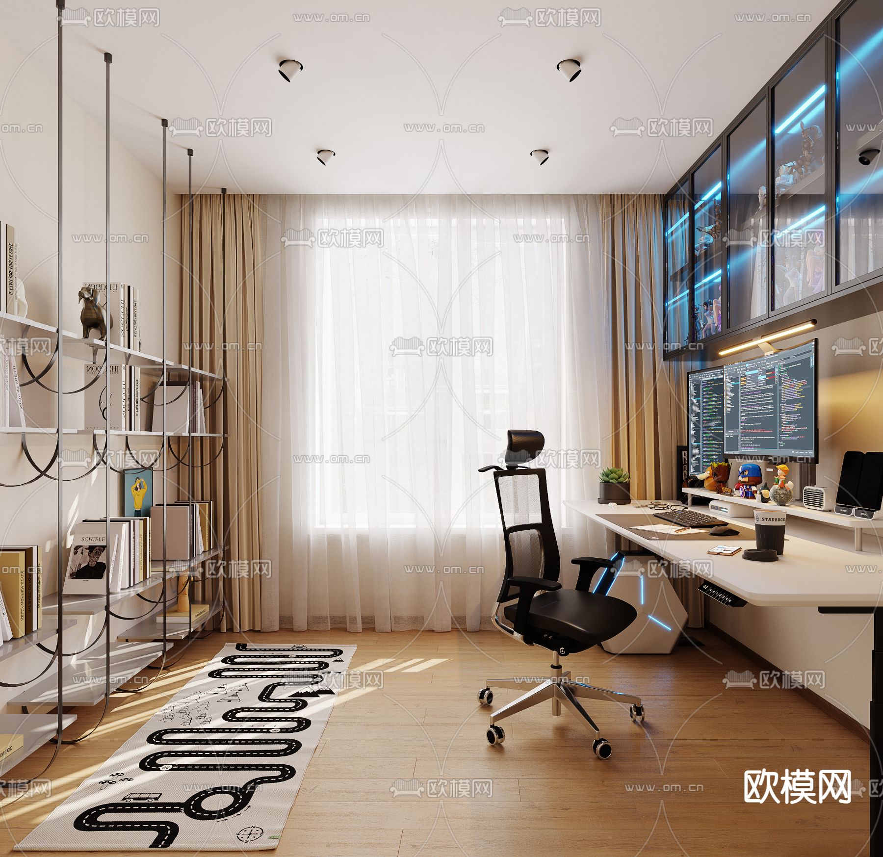 现代电竞房3d模型下载_ID14129841_3dmax免费模型-欧模网