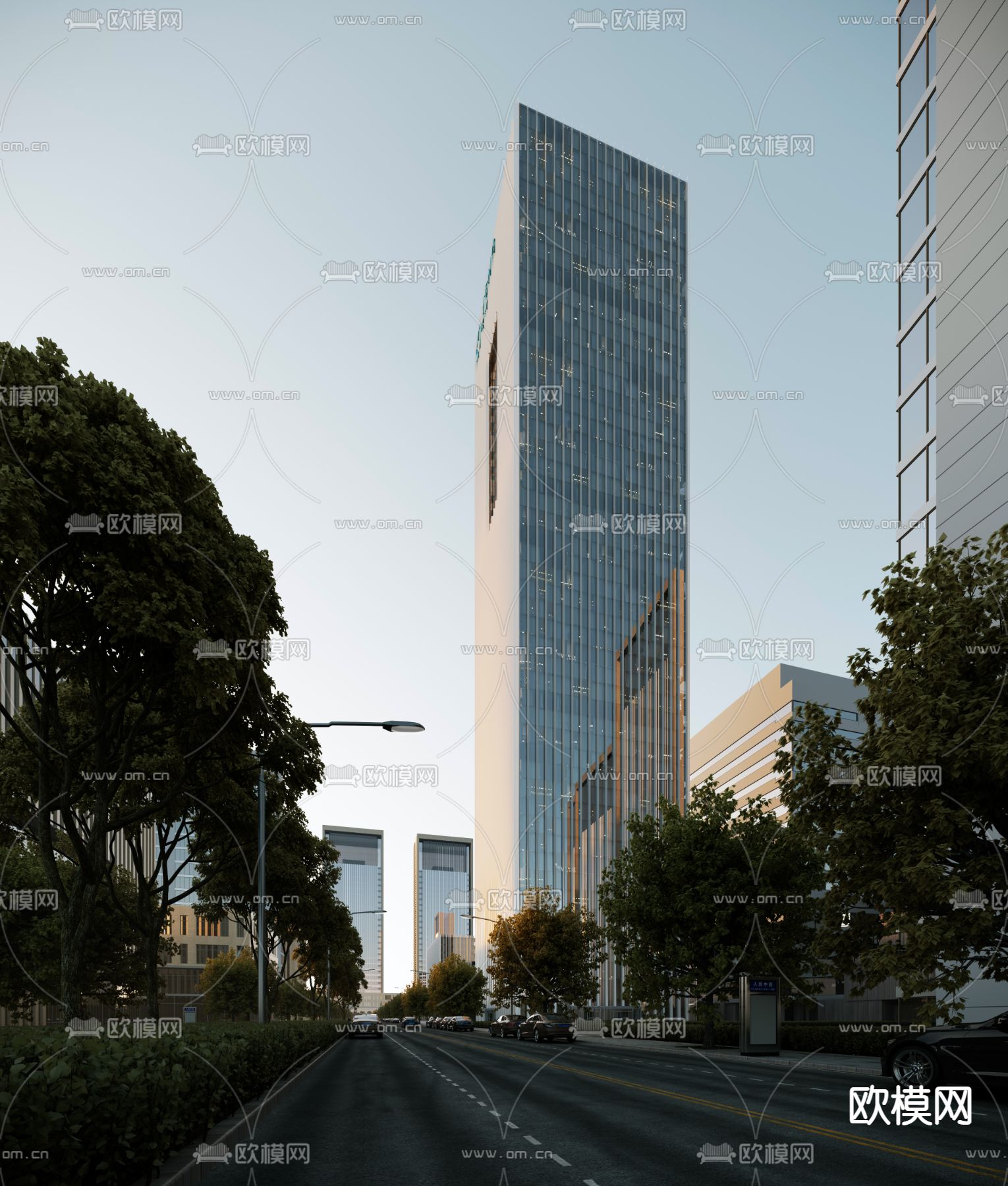 办公楼外观3d模型下载