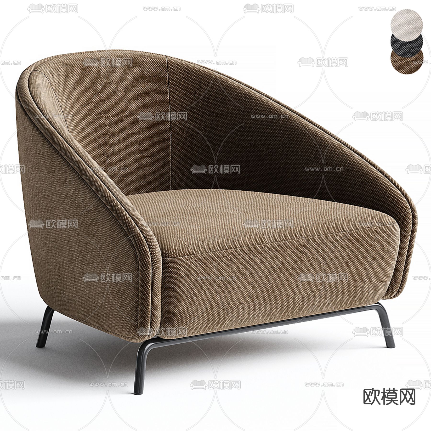 PRADDY 单人沙发3d模型下载_ID14134484_3dmax免费模型-欧模网