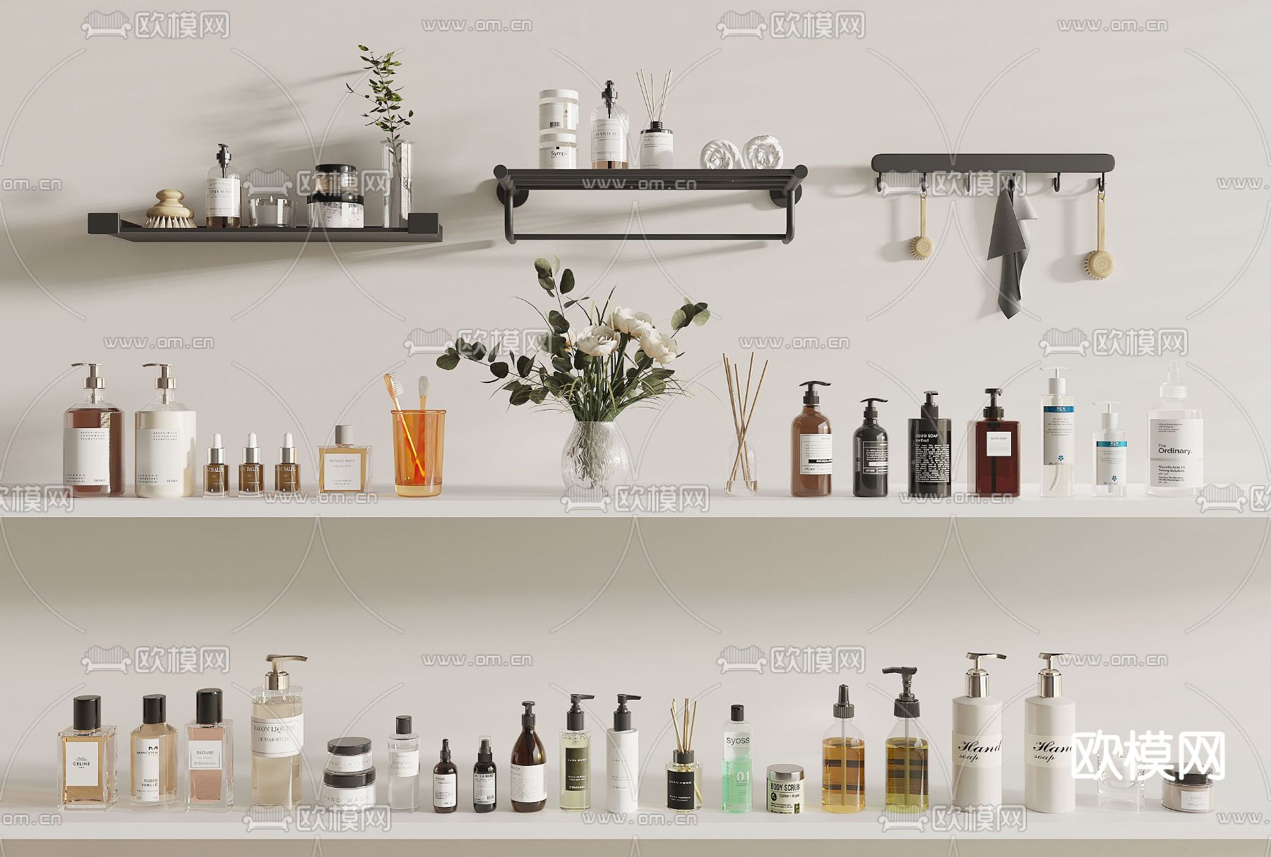 洗浴用品 沐浴露 洗发水3d模型下载