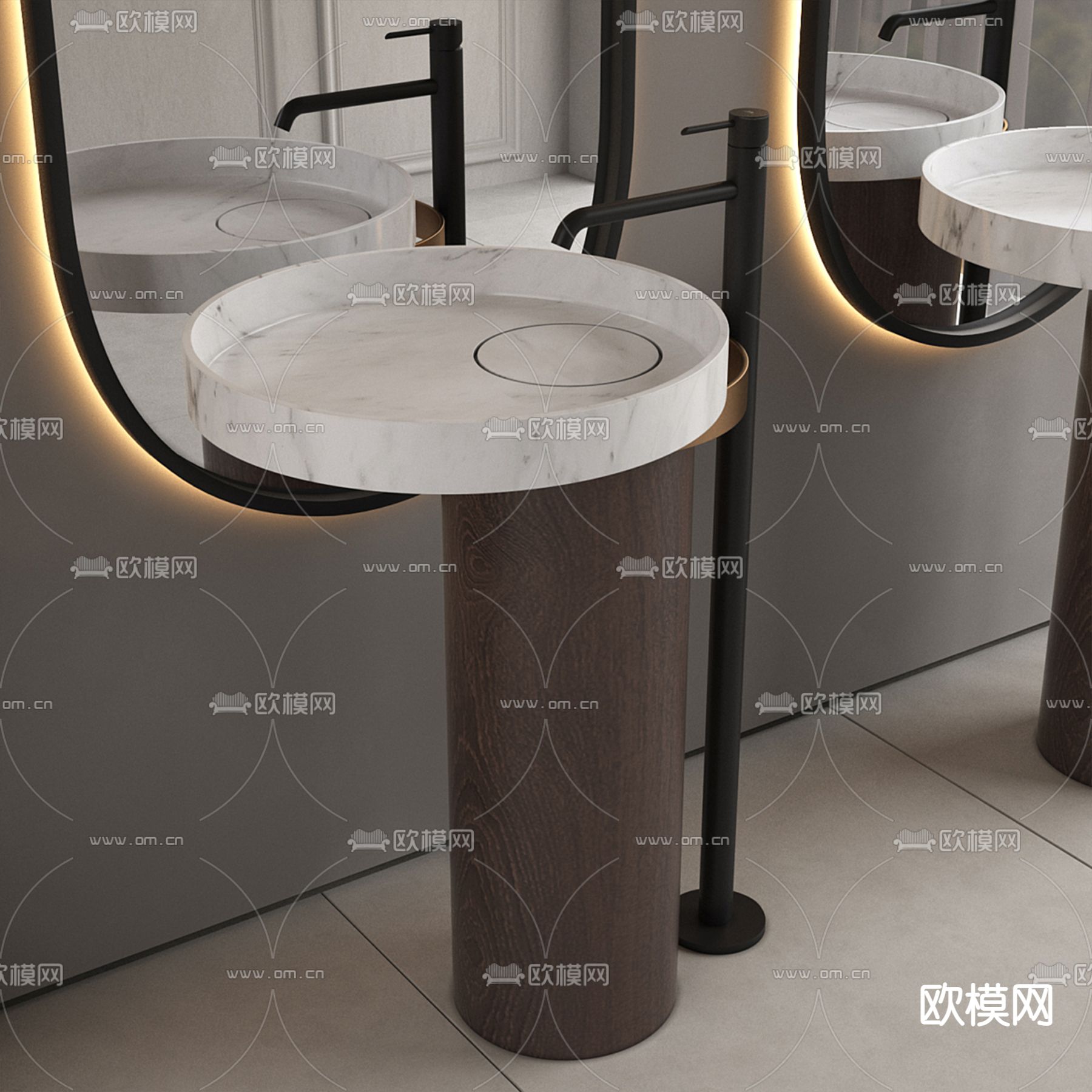 北欧洗手台 台盆3d模型下载（渲染图3）