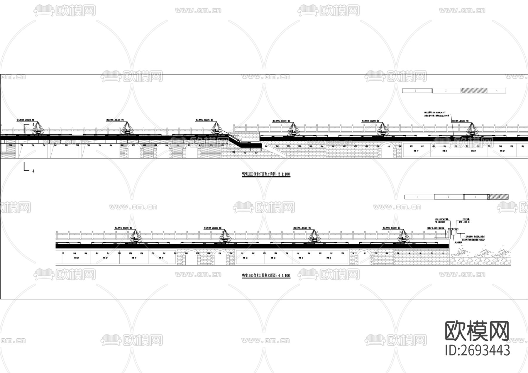 三江灯饰工程CAD施工图下载（渲染图6）