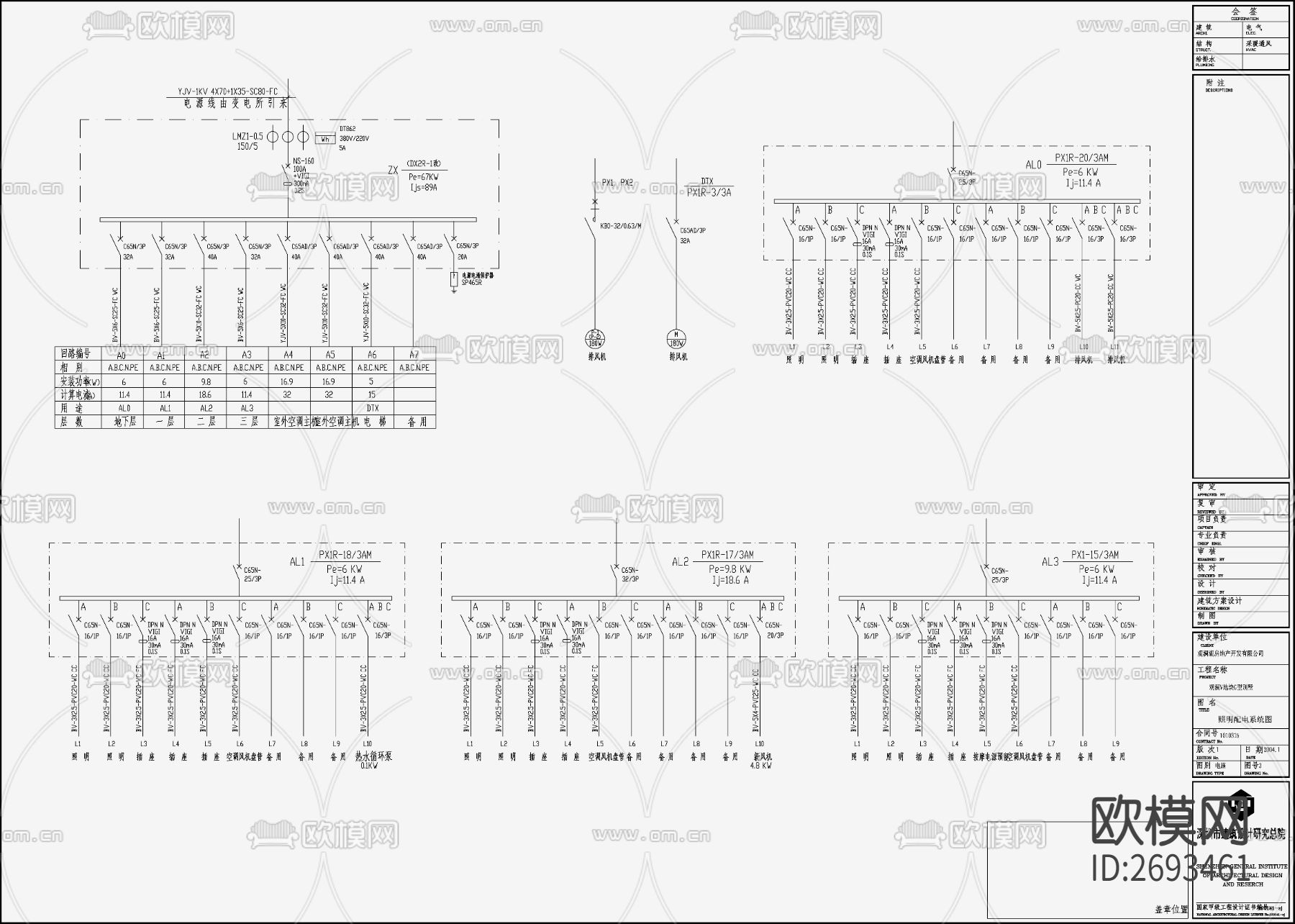 别墅电气设计CAD施工图下载（渲染图5）