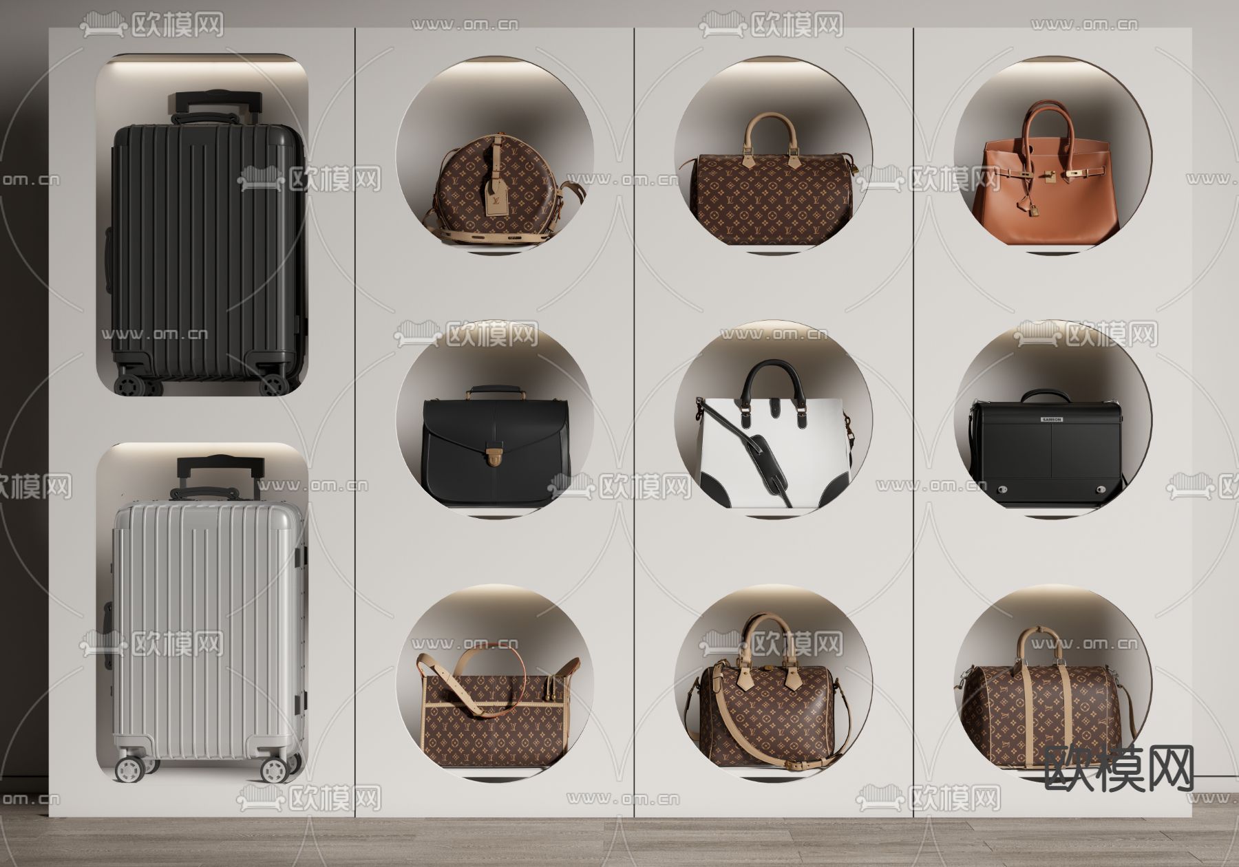 箱包 包包 行李箱su模型下载（渲染图1）