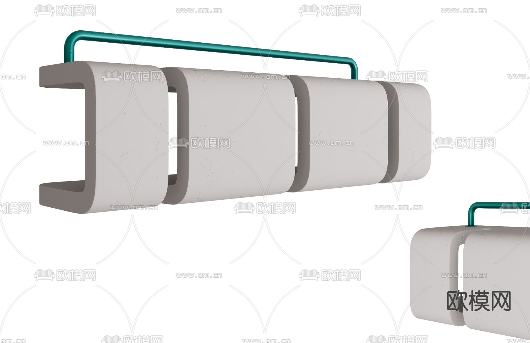 景观休闲凳su模型下载（渲染图1）
