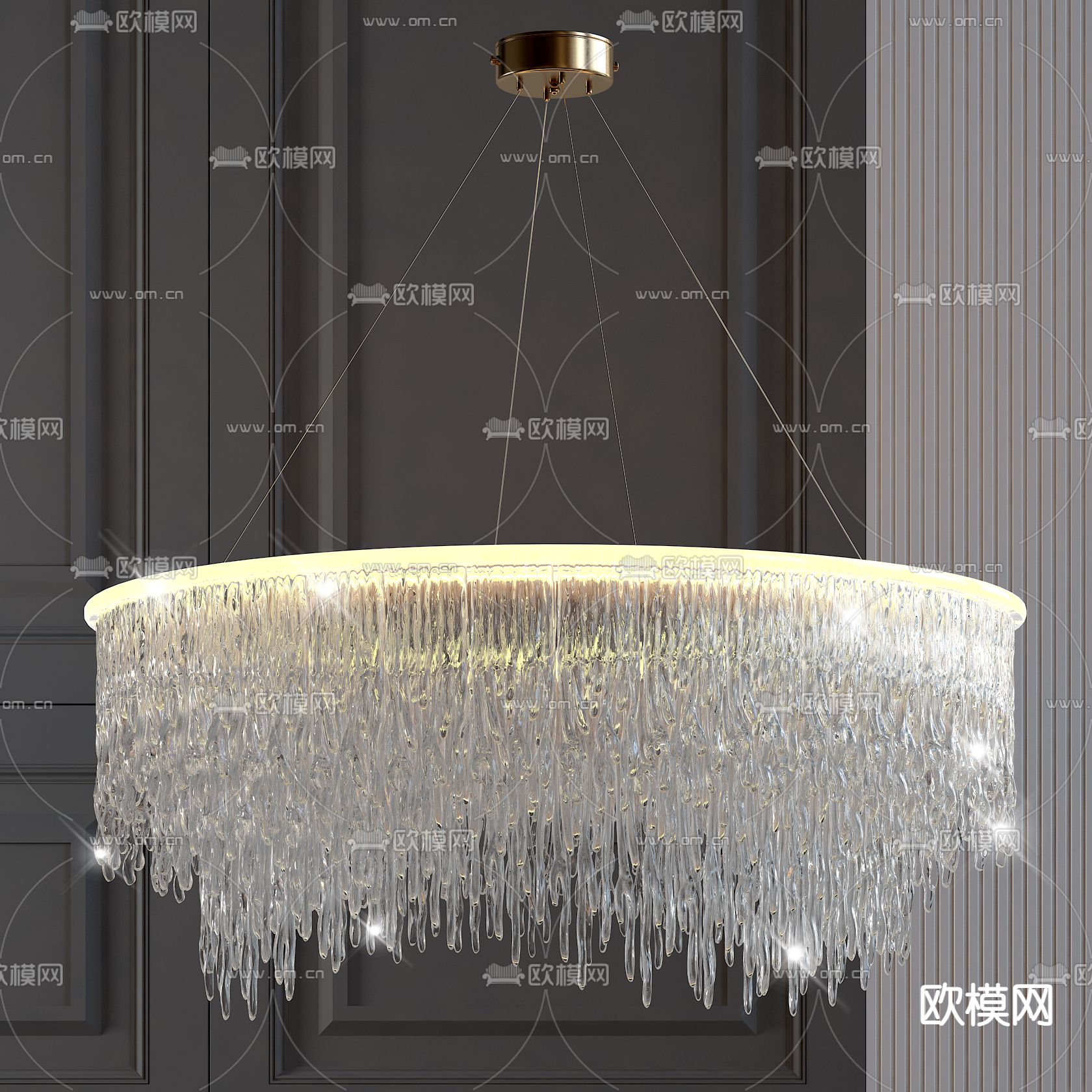 轻奢吊灯 水晶吊灯3d模型下载