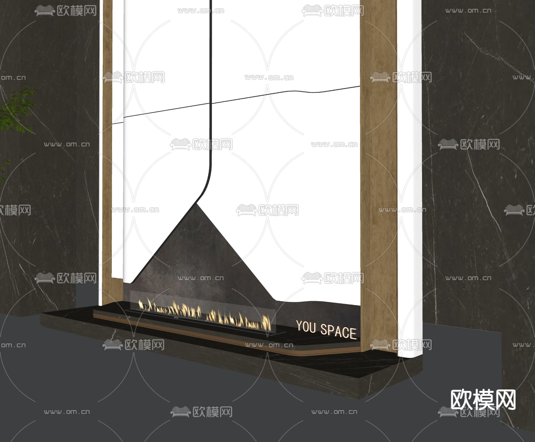 轻奢壁炉su模型下载（渲染图2）